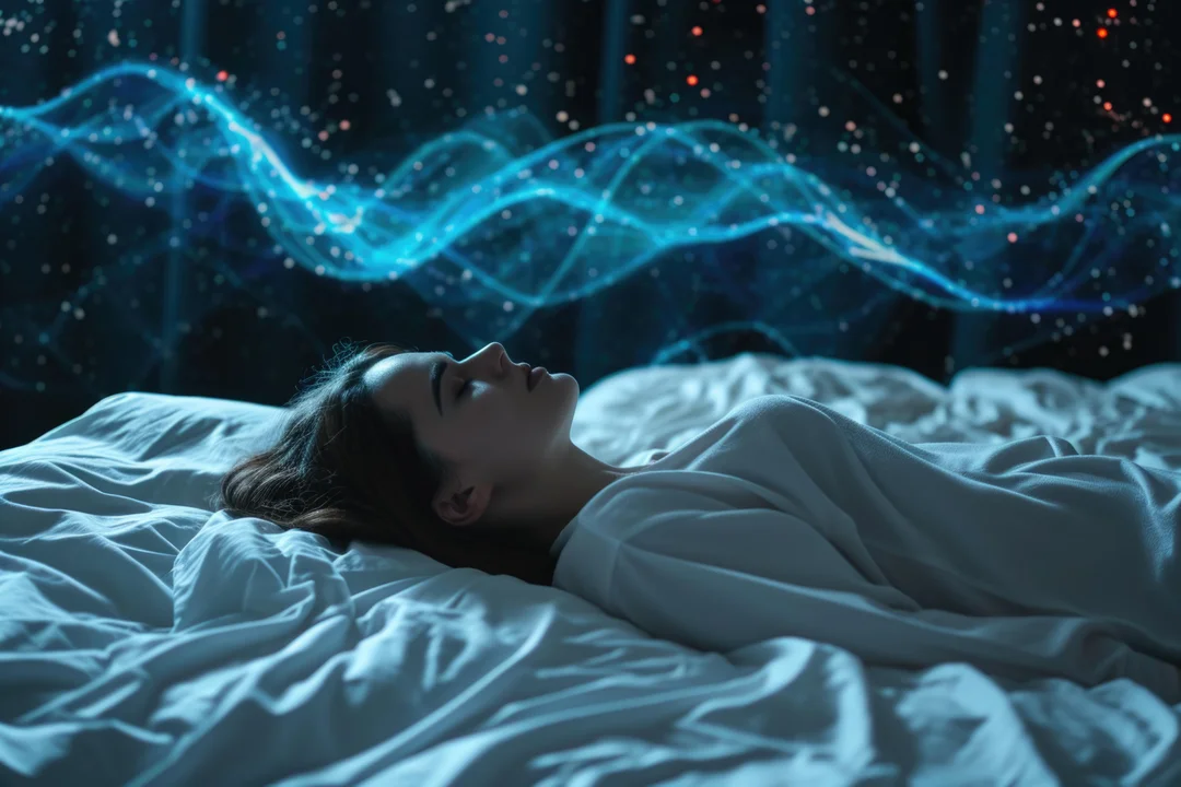 Detailed diagram of sleep stages and brainwave patterns